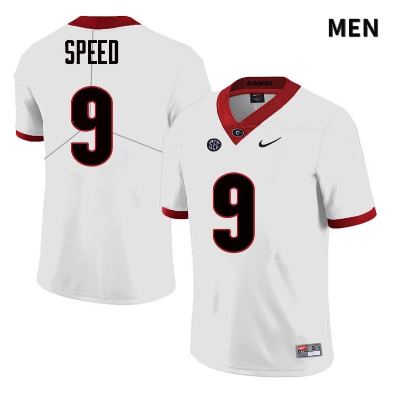 Georgia Bulldogs Men's Ameer Speed #9 White Stitched College UGA Football Jersey 23ZE016ZK